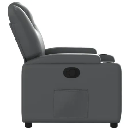 Fauteuil inclinable gris similicuir