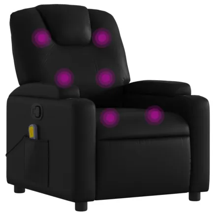 Fauteuil de massage inclinable noir similicuir 2