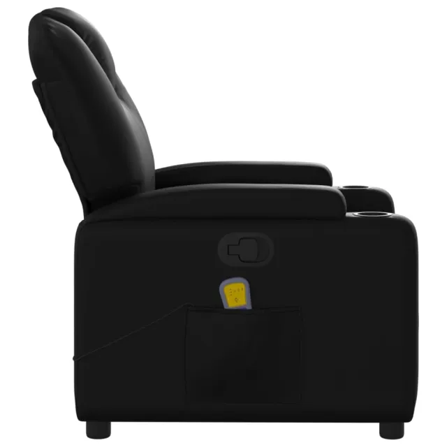 Fauteuil de massage inclinable noir similicuir