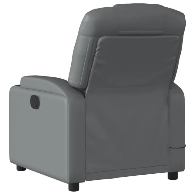 Fauteuil de massage inclinable gris similicuir