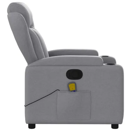 Fauteuil inclinable de massage gris clair tissu
