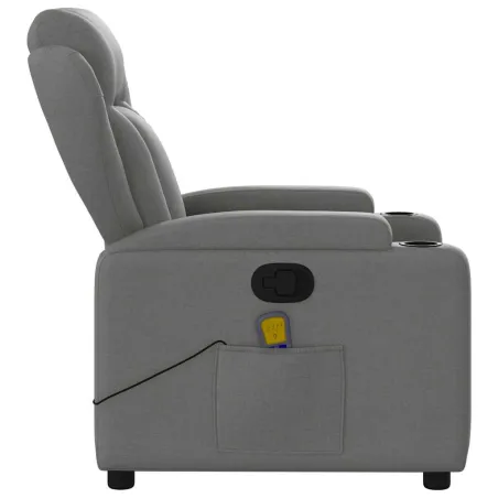 Fauteuil inclinable de massage gris foncé tissu