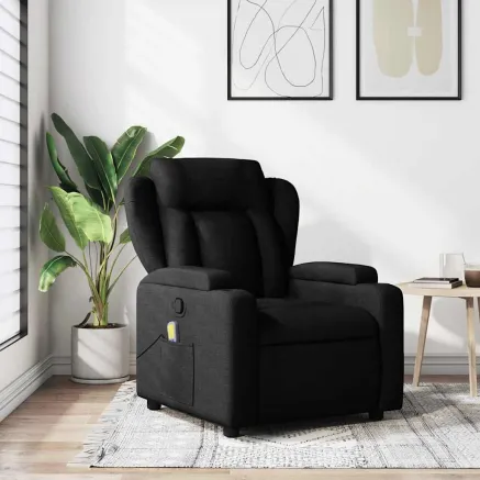 Fauteuil inclinable de massage noir tissu