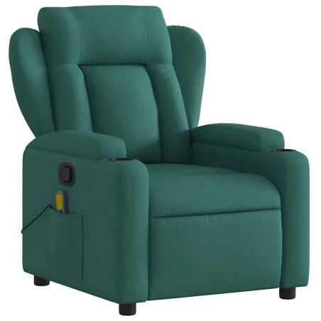 Fauteuil inclinable de massage vert foncé tissu