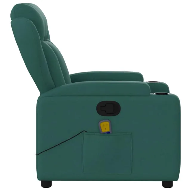 Fauteuil inclinable de massage vert foncé tissu