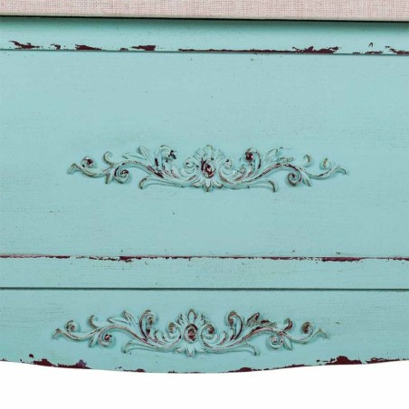 Kruk Alexandra House Living Blauw Spons Sparrenhout Hout MDF 43 x 48 x