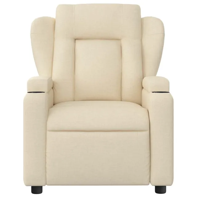 Fauteuil inclinable de massage crème tissu