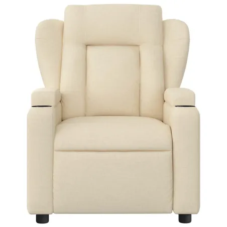 Fauteuil inclinable de massage crème tissu