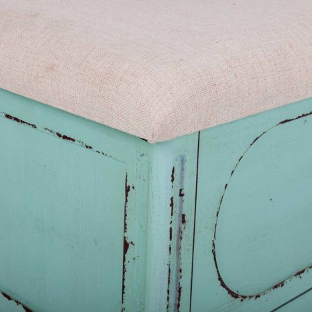 Kruk Alexandra House Living Blauw Spons Sparrenhout Hout MDF 43 x 48 x