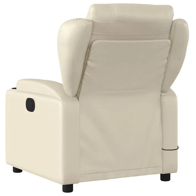 Fauteuil de massage inclinable crème similicuir