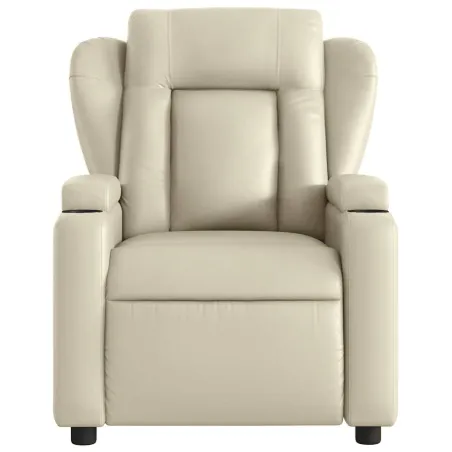 Fauteuil de massage inclinable crème similicuir