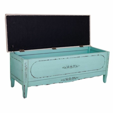 Hocker Alexandra House Living Blau Schwamm Tannenholz Holz MDF 43 x 48