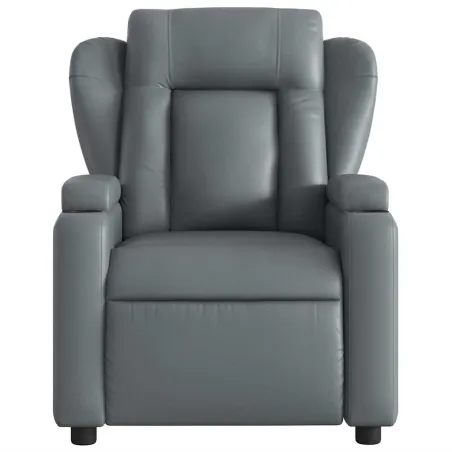 Fauteuil de massage inclinable gris similicuir
