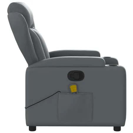 Fauteuil de massage inclinable gris similicuir