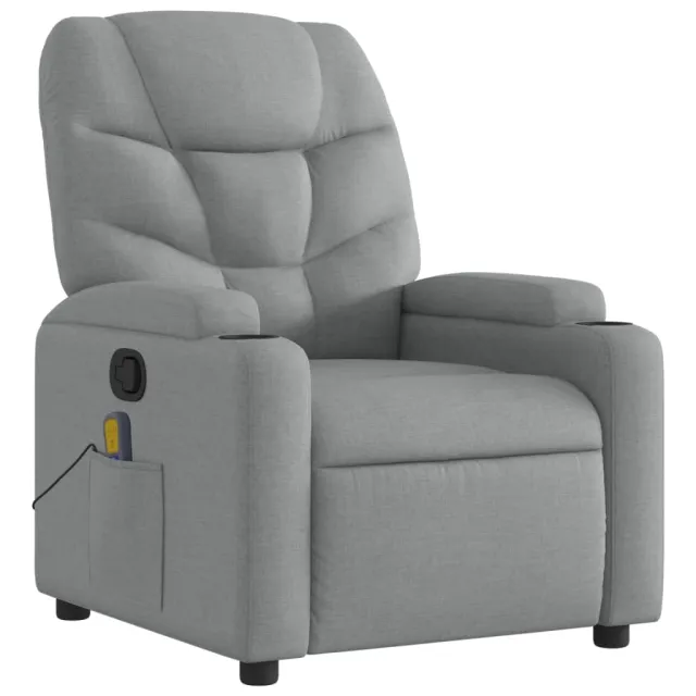 Fauteuil inclinable de massage gris clair tissu