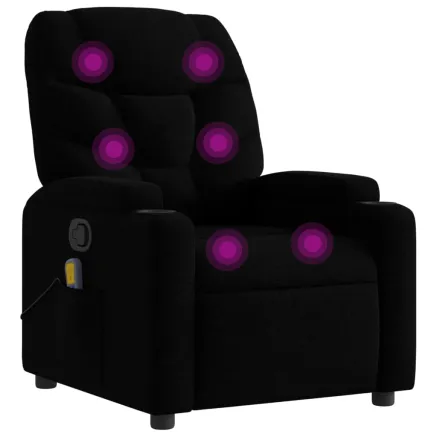 Fauteuil inclinable de massage noir tissu 2