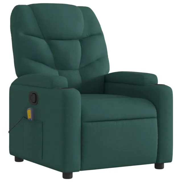 Fauteuil inclinable de massage vert foncé tissu