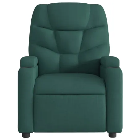Fauteuil inclinable de massage vert foncé tissu