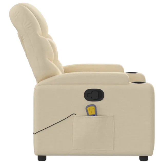Fauteuil inclinable de massage crème tissu