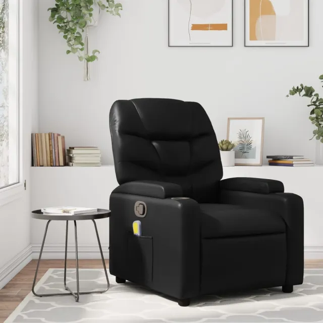 Fauteuil de massage inclinable noir similicuir