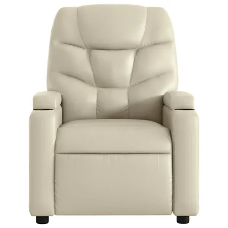 Fauteuil de massage inclinable crème similicuir
