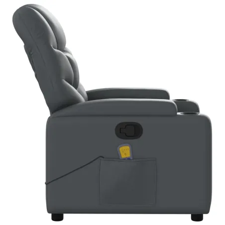 Fauteuil de massage inclinable gris similicuir