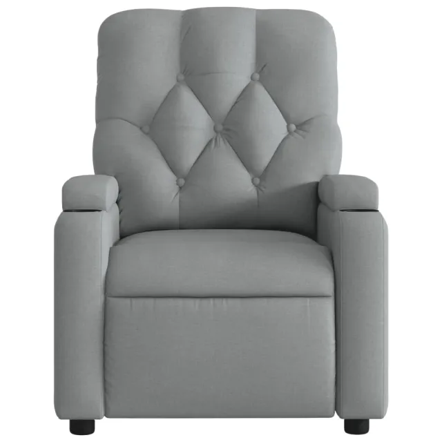 Fauteuil inclinable de massage gris clair tissu