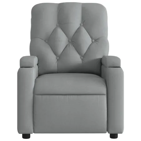 Fauteuil inclinable de massage gris clair tissu