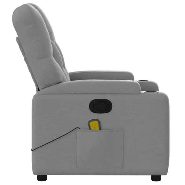 Fauteuil inclinable de massage gris clair tissu