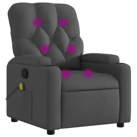 Fauteuil inclinable de massage gris foncé tissu 2