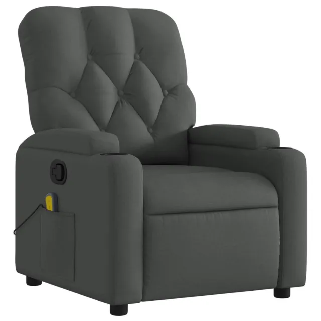 Fauteuil inclinable de massage gris foncé tissu