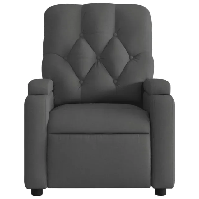 Fauteuil inclinable de massage gris foncé tissu