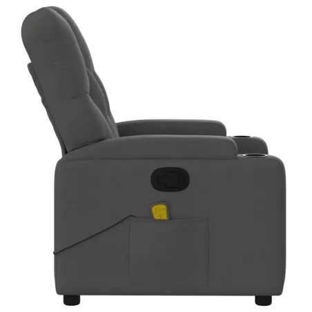 Fauteuil inclinable de massage gris foncé tissu