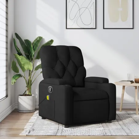 Fauteuil inclinable de massage noir tissu
