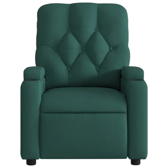 Fauteuil inclinable de massage vert foncé tissu