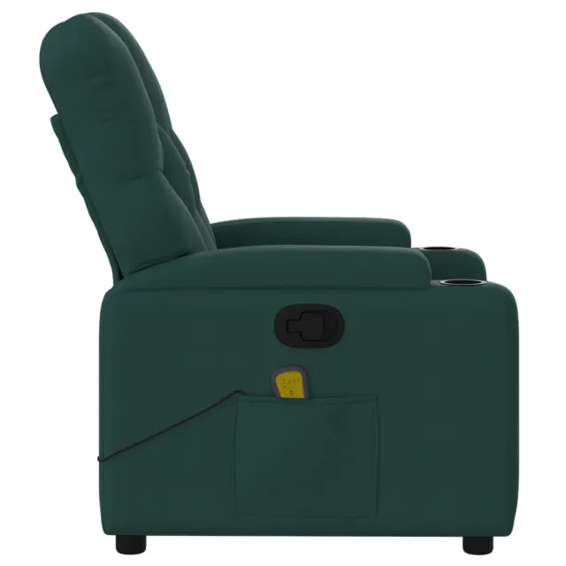 Fauteuil inclinable de massage vert foncé tissu
