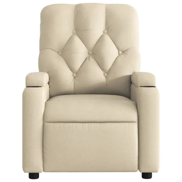 Fauteuil inclinable de massage crème tissu