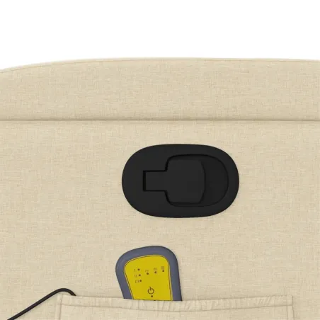 Fauteuil inclinable de massage crème tissu