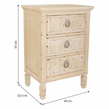 Nachttisch Alexandra House Living Beige 32 x 67 x 46 cm 2