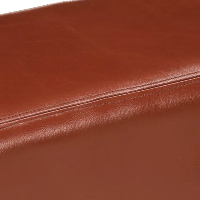 Banc saut de cheval 160 cm Marron Cuir véritable et bois acacia