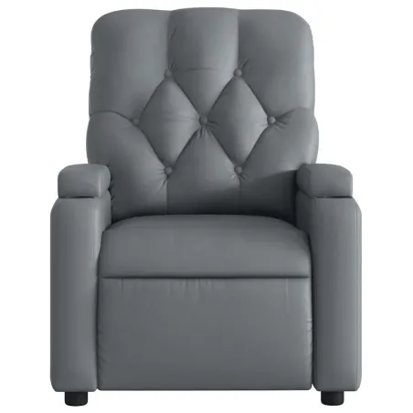 Fauteuil de massage inclinable gris similicuir