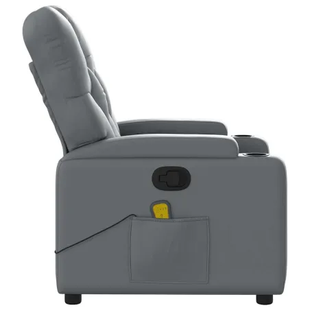 Fauteuil de massage inclinable gris similicuir