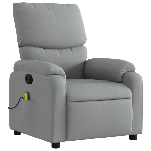 Fauteuil inclinable de massage gris clair tissu