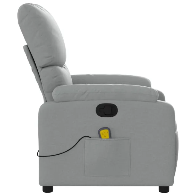 Fauteuil inclinable de massage gris clair tissu
