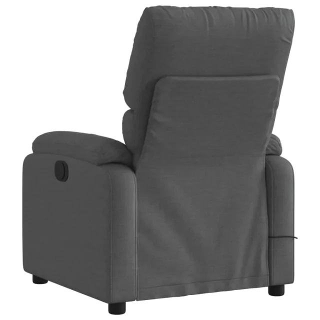 Fauteuil inclinable de massage gris foncé tissu