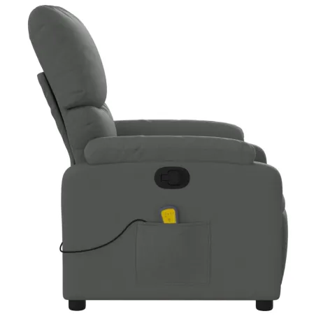 Fauteuil inclinable de massage gris foncé tissu