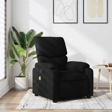 Fauteuil inclinable de massage noir tissu