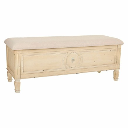 Hocker Alexandra House Living Beige Schwamm Tannenholz 43 x 48 x 120 c