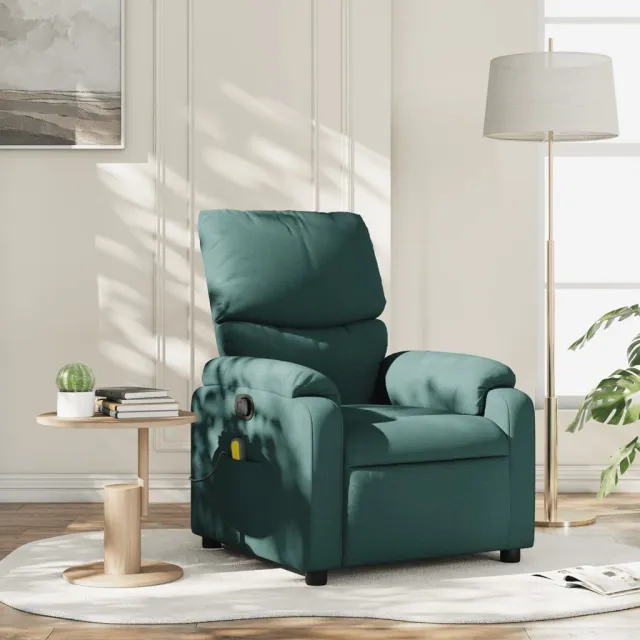 Fauteuil inclinable de massage vert foncé tissu