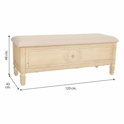 Panca Alexandra House Living Beige Spugna Legno di abete 43 x 48 x 120 2